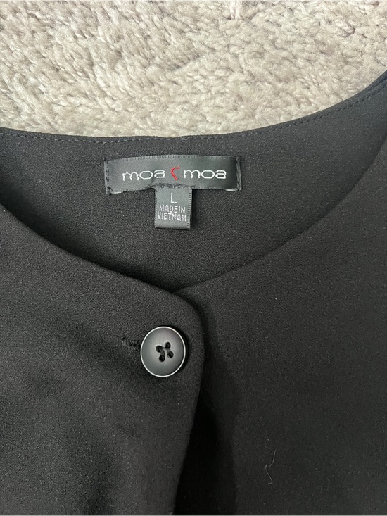 Moa Moa Tops - Moa Moa Black Women's Blazer with Simple Button